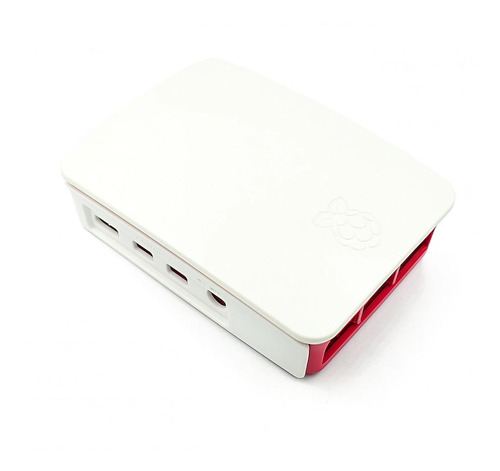 Gabinete Carcasa Raspberry Pi 4 Oficial Blanco Rojo Abs M1