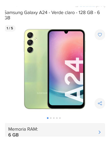 Celular Samsung A24_ Verde Claro _128gb_6 Gb