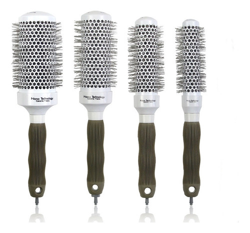 Set 4 Cepillos De Peluquería Térmico Brushing Cerámico 