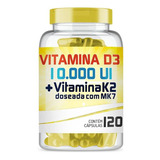 Vitamina D3 10.000ui + Vitamina K2 150mcg Com 120 Cápsulas Sabor Neutro