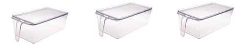   Pack 3 Organizador Refrigerador Contenedor Con Tapa 