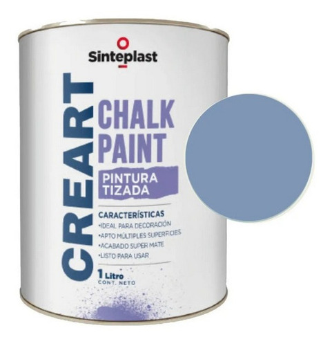 Creart Chalk Pintura A La Tiza Sinteplast 1l Laca Mate Azul Medianoche
