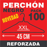 Perchas De Alambre X100 - Perchón Reforzado 45cm - Negra