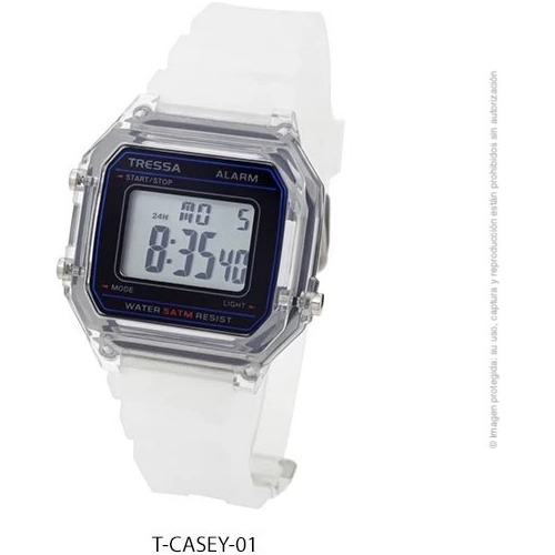 Reloj Tressa Casey Digital Silicona Retro Wr Sumergible 50 M