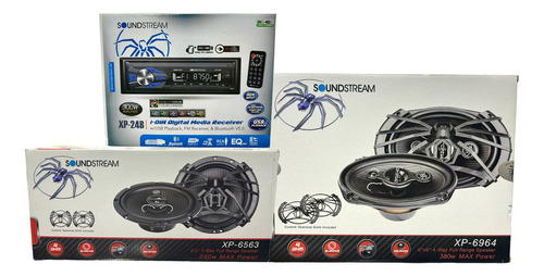 Autoestereo Soundstream Bluetooth + 4 Bocinas 6.5 Y 6x9 Mp3