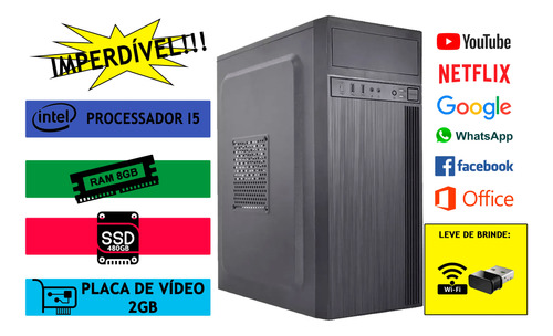 Pc Gamer Intel I5 8gb Hd 500gb Gt730 2gb Wifi