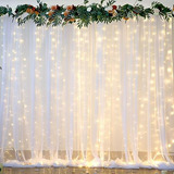 Cortina Blanca Con Luces Para Fiestas - 6 Paneles 5x8ft