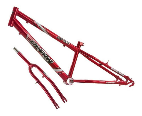 Quadro Em Aço Carbono Ultra Bike Aro 24 Com Garfo Rebaixado Cor Vermelho