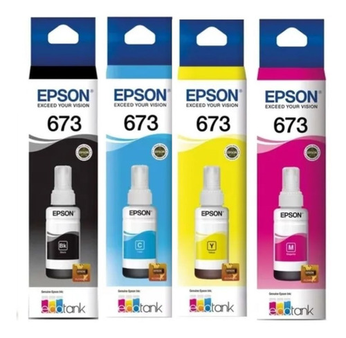 Pack De Tinta X4 - 673 Epson Original Black Y Colores