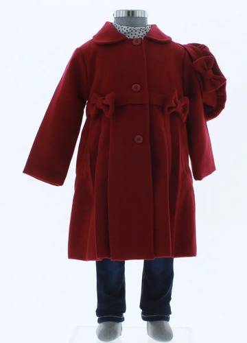 Abrigo Niña Rojo Forrado 3180 1 A 10 Años