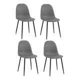 Silla Moderna Eames Base Metalica Tapizada  - Alto Impacto -