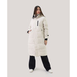 Campera Puffer Importada Larga Negra Blanca Camperon Mujer