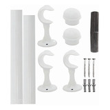 Kit Varão Varal Simples 3,5 M 28mm Para Cortina Branco Palha