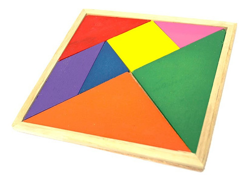  Tangrama 20x20 Cm  Juego Madera Didáctico  