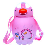 Botella Agua Pinguino Kawaii Con Stickers Y Correa 1500ml