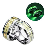 Anillo Acero Inoxidable Luminoso Para Parejas Con Corazones