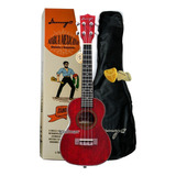 Ukulele Concierto Premium Caoba. Con Funda Y Accesorios Color Rojo