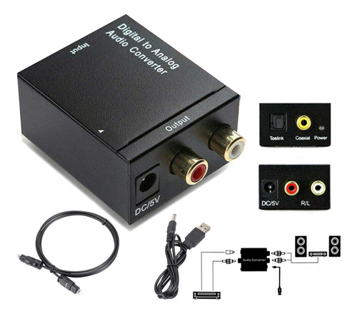 Adaptador Convertidor Audio Optico Digital A Rca Análogo