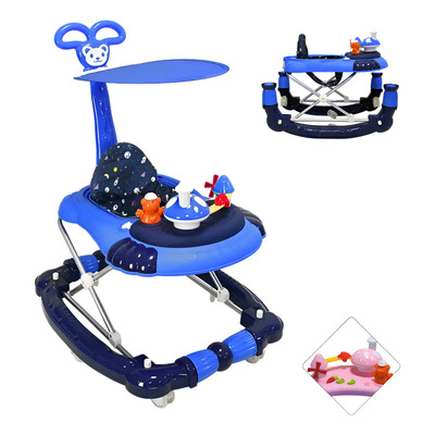 Andadera Para Bebé Mecedora Hongo Musical Plegable Con Toldo Azul Joykoo | Envío gratis