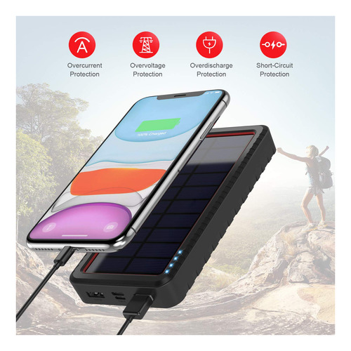 Cargador Solar Portatil Power Bank 26800mah, Cargador Solar