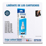 Tinta Epson T664 Cyan L310 L380 L395 L396 L495 L575