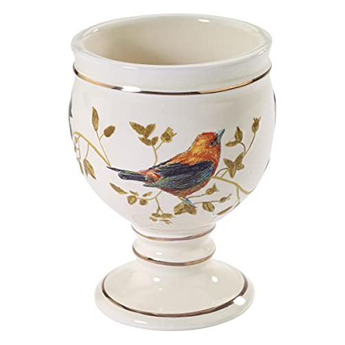 Vaso Organizador Baño, Colección De Aves Doradas