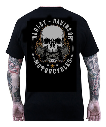 Camiseta Harley Davidson Old Skull Motorcycles - Plus Size