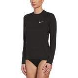 Polera De Natación Nike Long Sleeve Hydroguard Mujer Negro