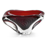 Centro De Mesa Em Cristal Murano Vermelho São Marcos 22,5cm