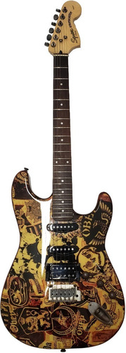 Guitarra Fender Squier Stratocaster Hss Obey Graphic Collage