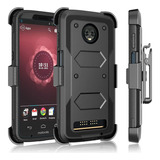 Funda Con Clip Para Motorola Moto Z3 Play Negro