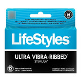 Preservativo Vibra Ribbed (superficie Texturada) Lyfe X12u