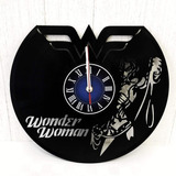 Wonder Woman - Reloj De Pared Con Disco De Vinilo De 12 Pul.