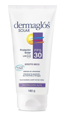 Protector Solar Fps30 Efecto Seco Dermaglos X 180 Grs