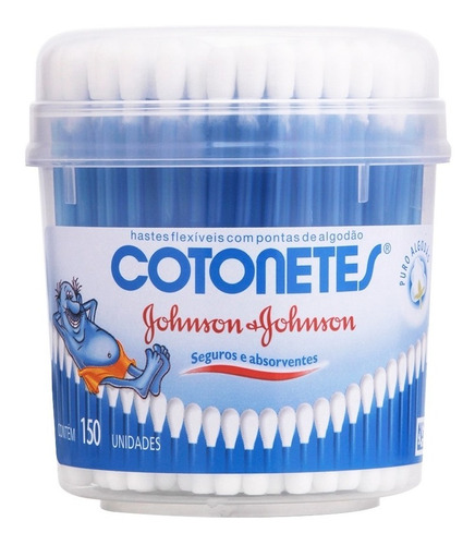 Hastes Flexíveis Cotonete Johnson & Johnson Pote 150 Uni