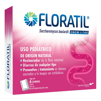 Floratil Pediátrico Polvo 200 Mg, 6 Sobres | Envío gratis