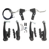 Kit Freno V-brake Bicicleta Aluminio 4 Piezas Con Manijas