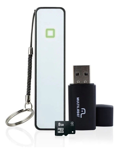 Kit Powerbank+leitor+cartão Sd 8gb Multilaser-cor Preto