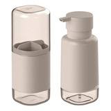 Conjunto Dispenser Sabonete Liquido Porta Escova Dual Ou