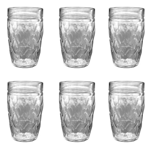 Vaso Facetado Vidrio 310ml Ice Cristal X 6u Bazar Oferta