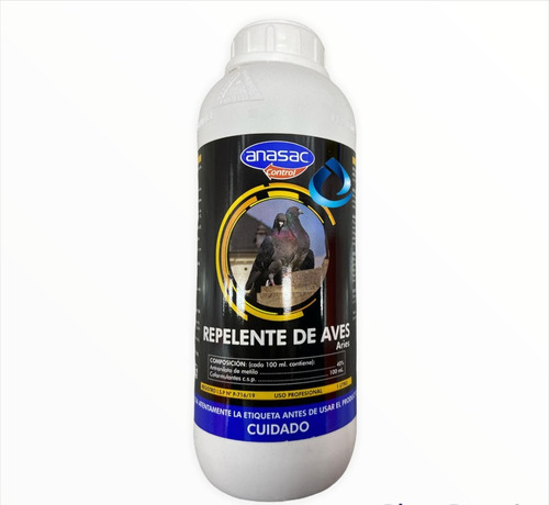 Repelente Para Control De Aves 1 Litro Al 40% Anasac