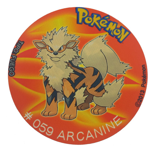 Mousepad De Tazo Pokemon Modelo #059 Arcanine