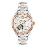 Reloj Bulova Diamonds Automático Original Mujer Time Square