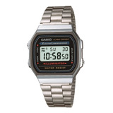 Reloj Unisex Casio A168wa-1yes Cuarzo Pulso Plateado En