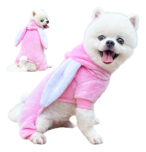 Poleron Disfraz De Conejo Pijama Polar Ropa Frio Mascotas 