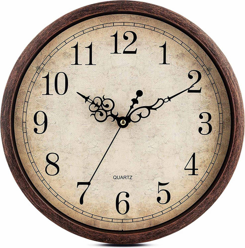 Bernhard Products Vintage Brown Reloj De Pared Silencioso...