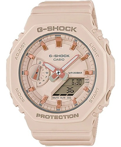 Relógio Casio G-shock Gma-s2100-4adr *carbon Core Guard Correia Nude Bisel Nude Fundo Nude