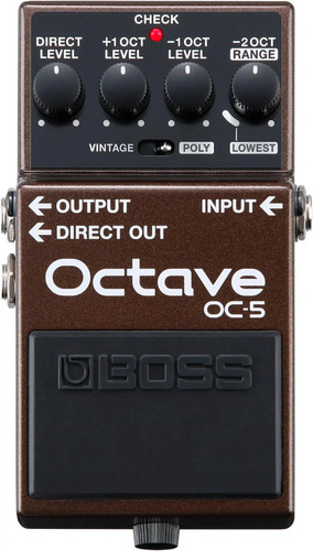 Pedal Compacto Octavador Tecnologia Tracking Boss® Oc-5