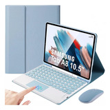 Funda C/teclado Mouse Lápiz Para Galaxy Tab A8 10.5 Azul