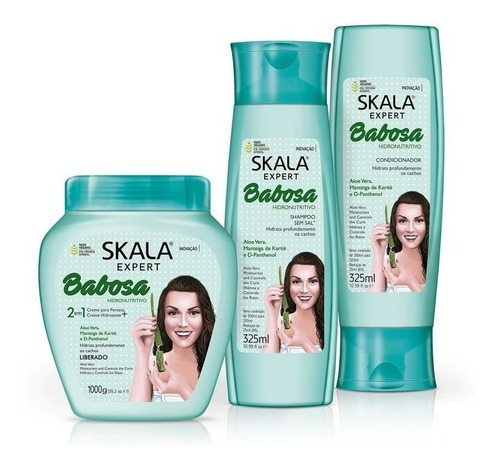 Kit Skala Babosa Condicionador + Shampoo + Creme Vegano